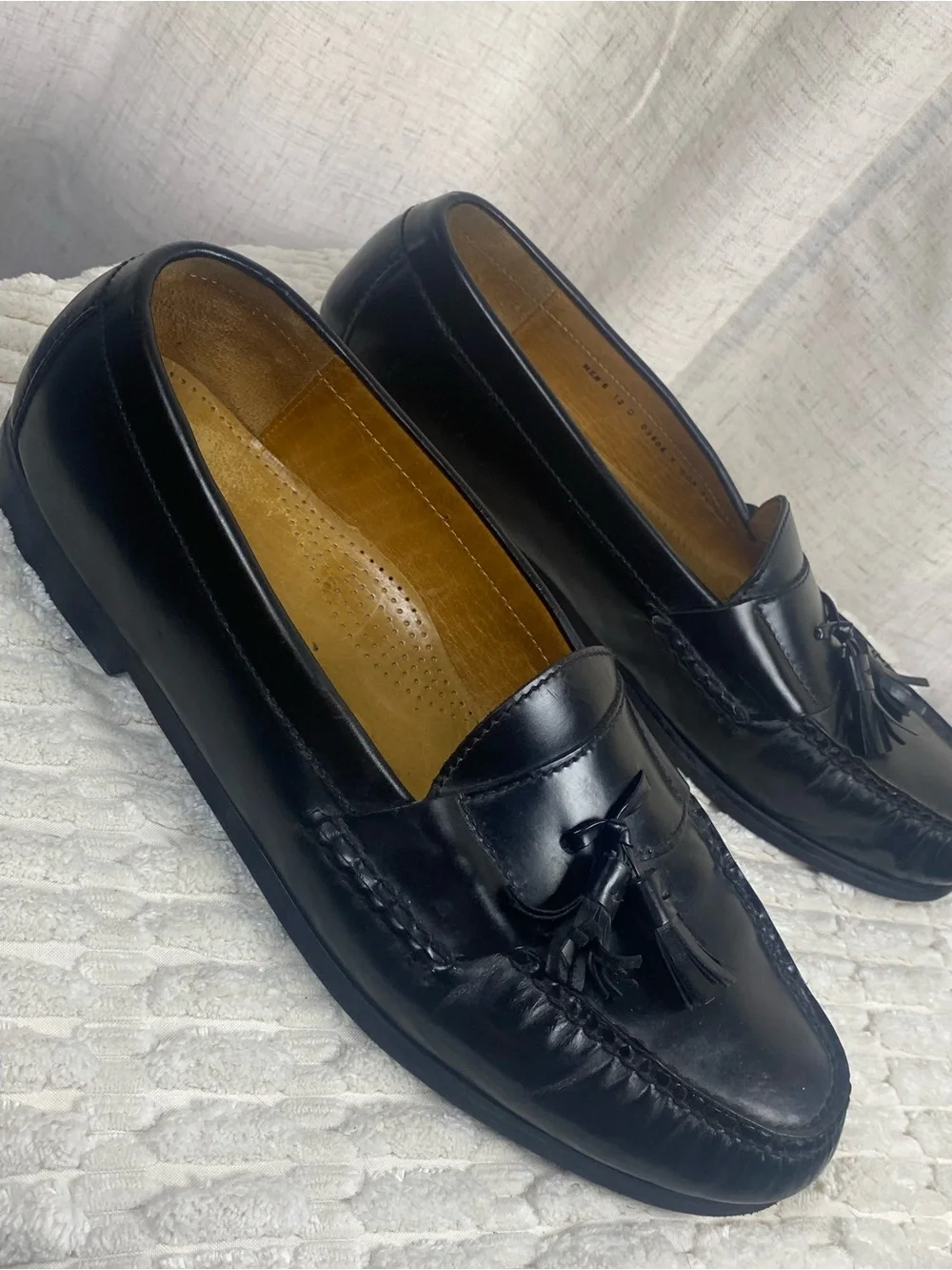 Cole Haan Men's Pinch Tassel Loafers 12 D Black Leather Dress Shoes 03506